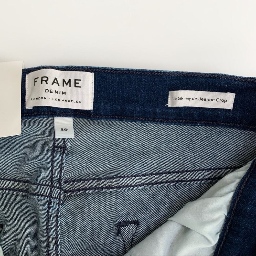 Frame Le Skinny de Jeanne Crop Frayed Hem Jeans Size 29 - Picture 7 of 8